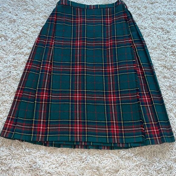 Vintage THE SCOTCH HOUSE Made In Scotland Pure Wool Kilt Skirt Tartan Womens 26 - Picture 2 of 13
